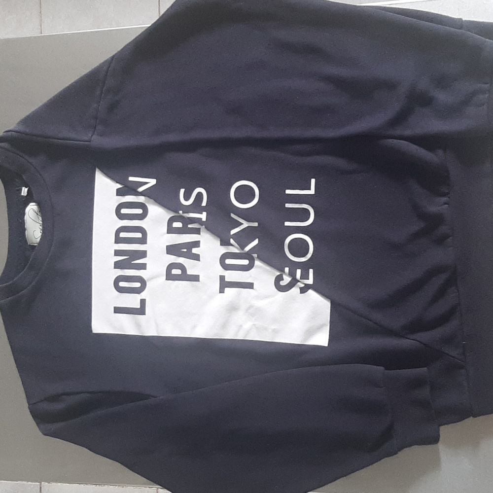 Soul⭐💫Star Navy Graphic Crewneck Sweater Size L Designed&Styled In UK